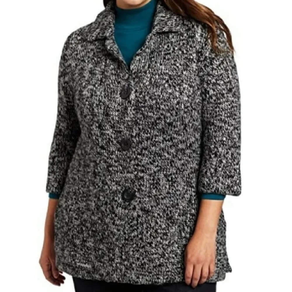 Pendleton Black Gray Alpaca Wool Blend Chunky Kni… - image 2